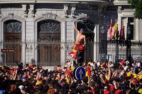 Fans celebrate Spain's Euro 2024 win at Madrid